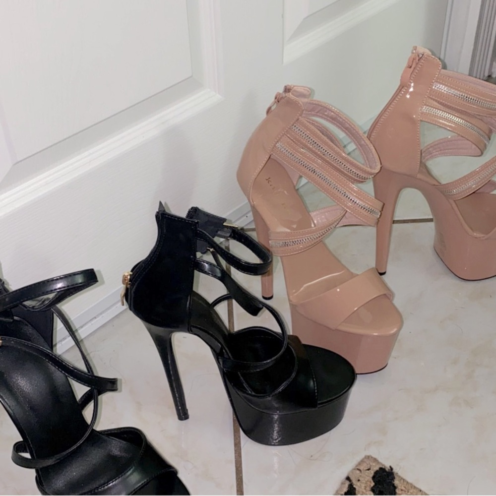 Lot of 2 ultra high look like stripper heels NEVER USED other than to try on